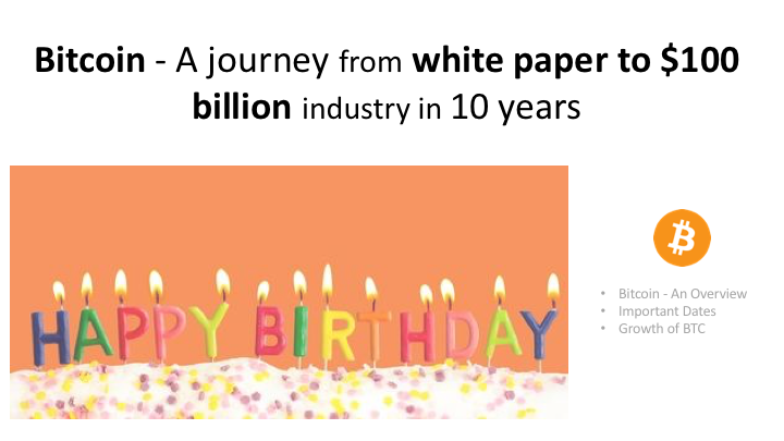 Bitcoin - A journey from white paper to $100 billion industry in 10 years