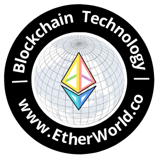 EtherWorld circle badge — dark