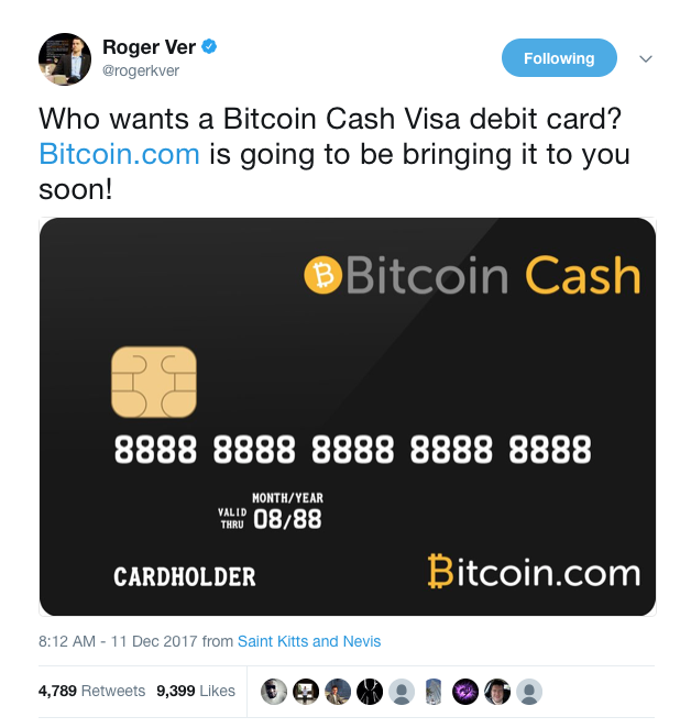 Bitcoin Cash Blockchain Wallet Bch Visa Debit Card And Atm - 