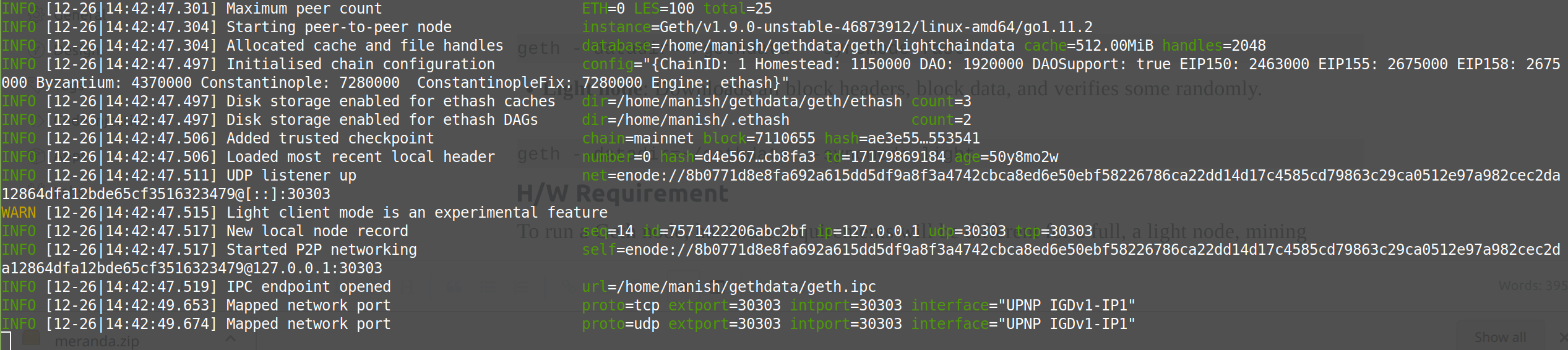 linux geth send eth