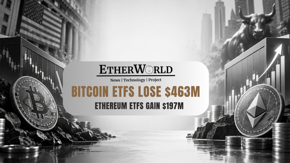 Bitcoin ETFs Lose $463M, Ethereum ETFs Gain $197M