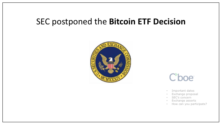 SEC postponed the Bitcoin ETF Decision