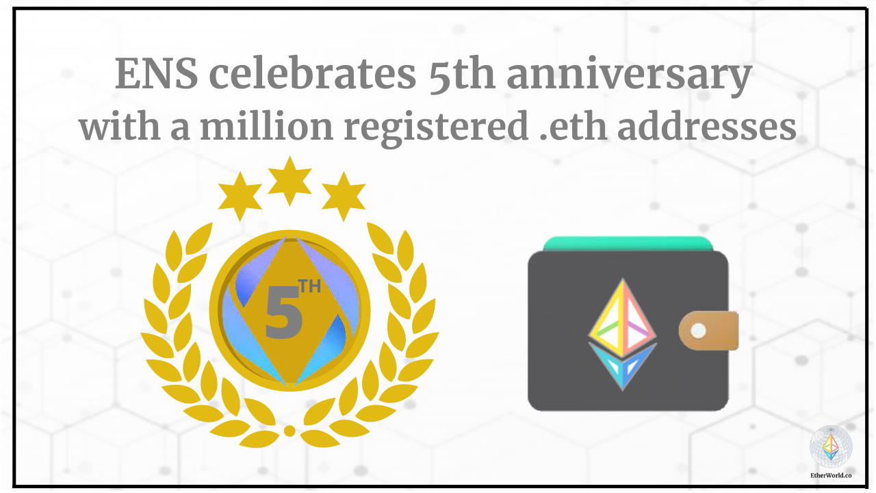 ENS celebrates 5th anniversary with a million registered .eth addresses