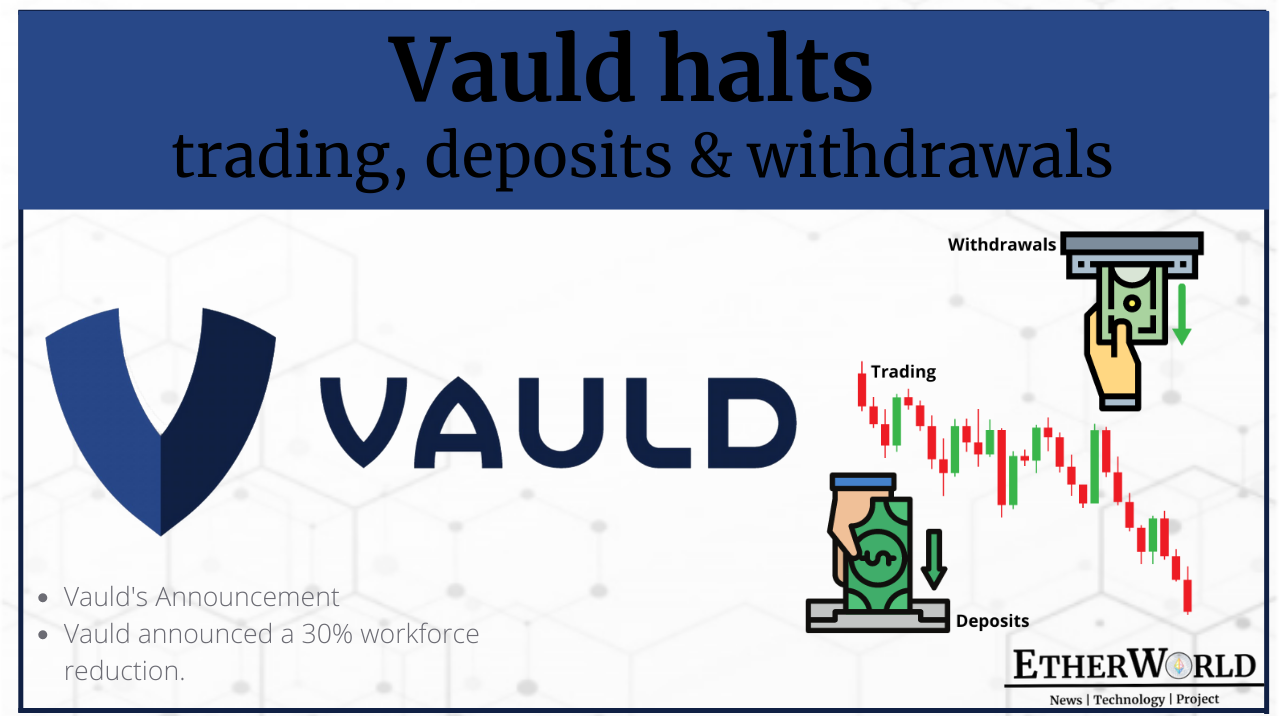 Vauld halts trading, deposits and withdrawals