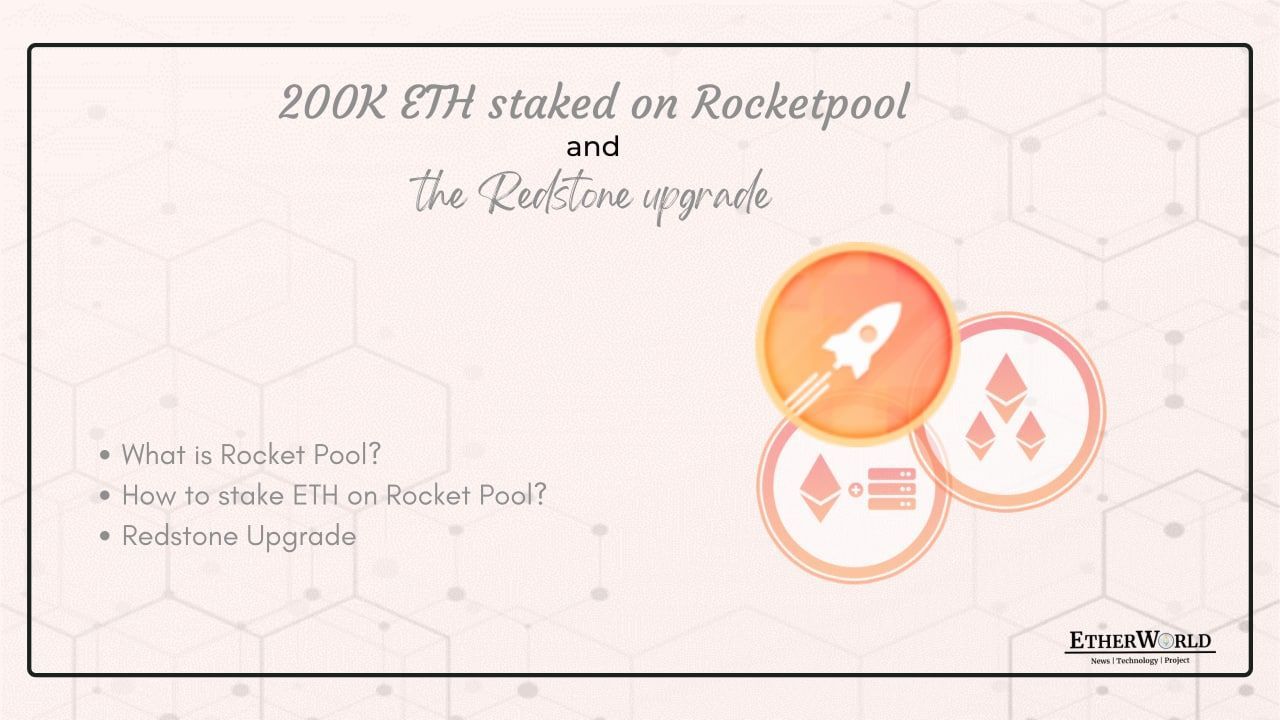 200K ETH staked on Rocketpool and the Redstone upgrade