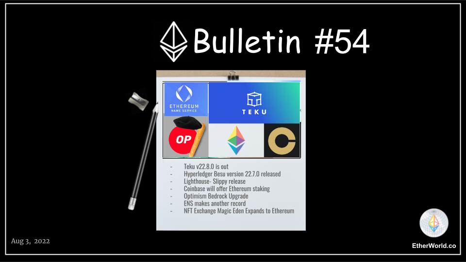 Ethereum Bulletin #54