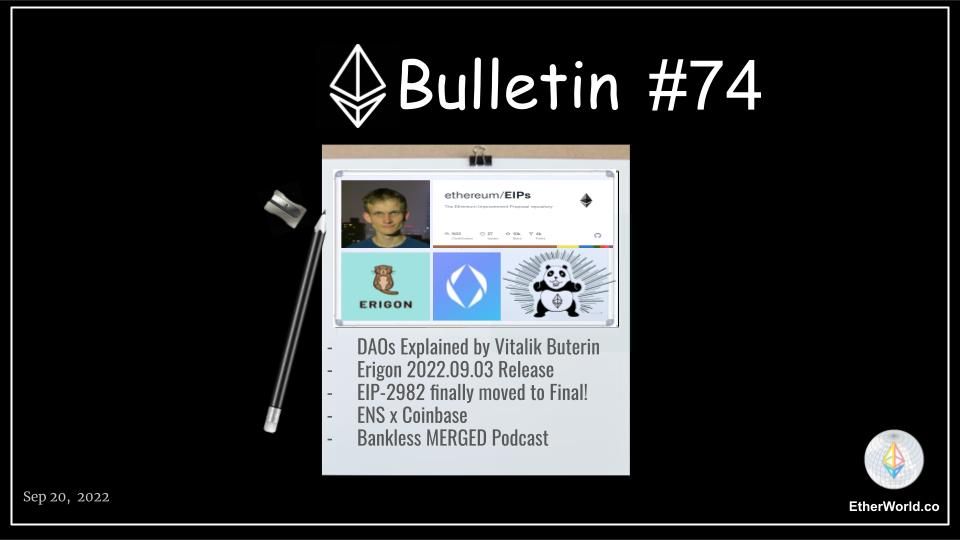 Ethereum Bulletin #74