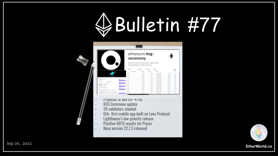 Ethereum Bulletin #77