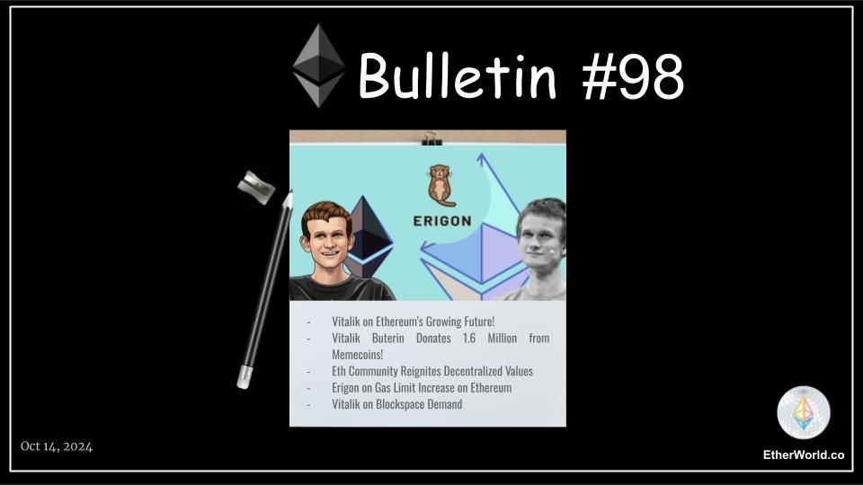 Ethereum Bulletin #98: Vitalik’s Vision for a Decentralized Future and Community Concerns