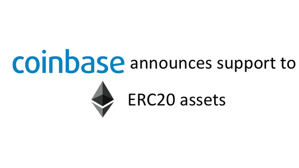 Coinbase announces support to ERC20