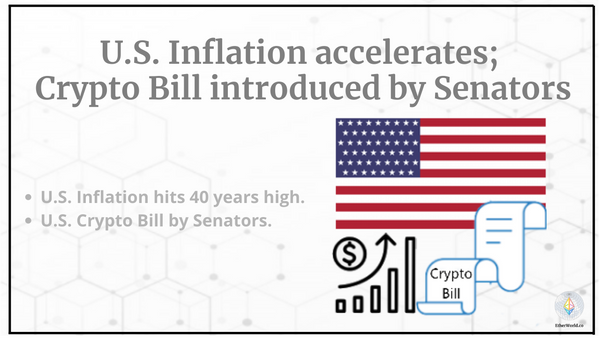 U.S. Inflation accelerates; Crypto Bill introduced by Senators