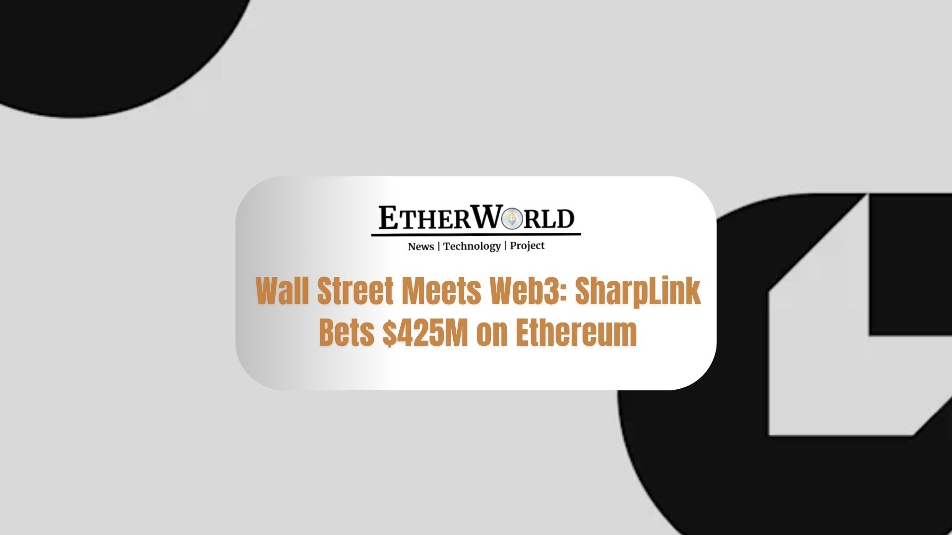 Wall Street Meets Web3: SharpLink Bets $425M on Ethereum with Consensys at the Helm